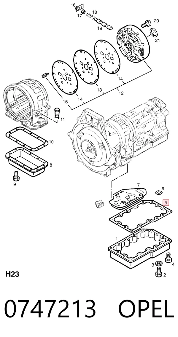 Vedante de panela da Caixa Automática de Mudança/Caixa Mecânica de Mudança 0747213 Opel