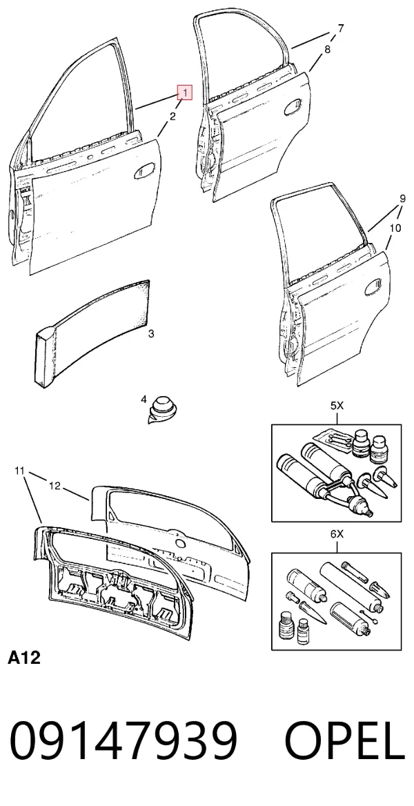 Porta dianteira esquerda Opel Omega B