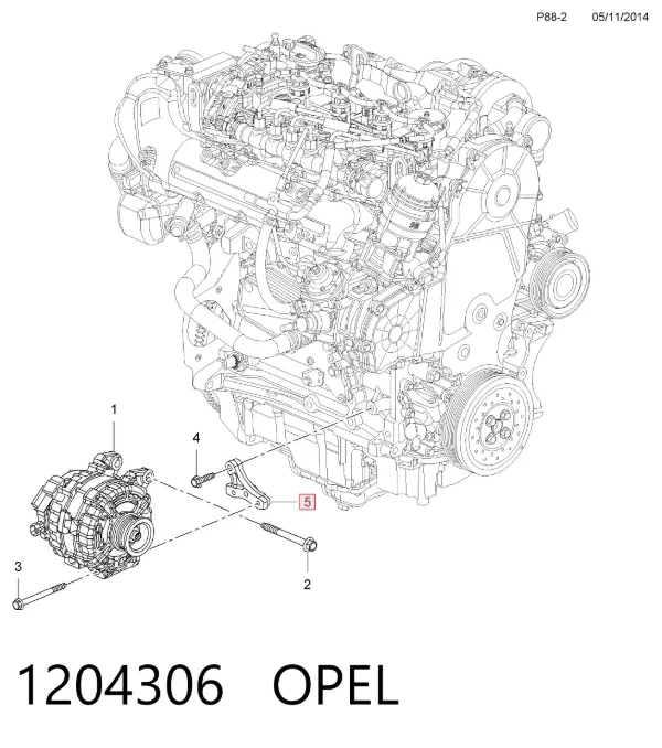 Consola do gerador 1204306 Opel