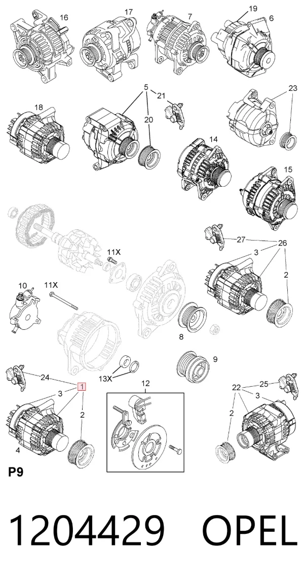 Gerador 1204429 Opel