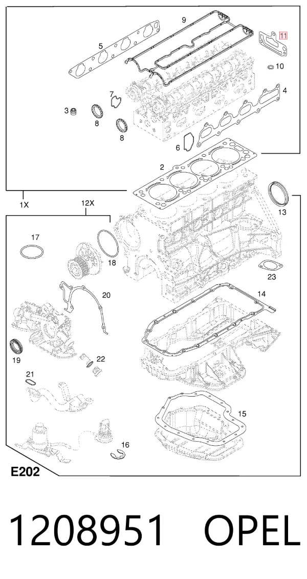 Vedante de válvula EGR de recirculação 1208951 Opel