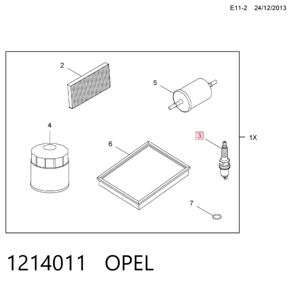 Vela de ignição 1214011 Opel