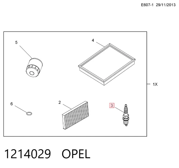 Vela de ignição 1214029 Opel