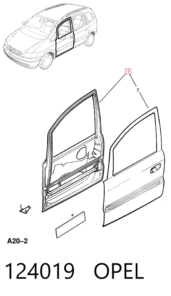 Porta dianteira esquerda Opel Zafira A