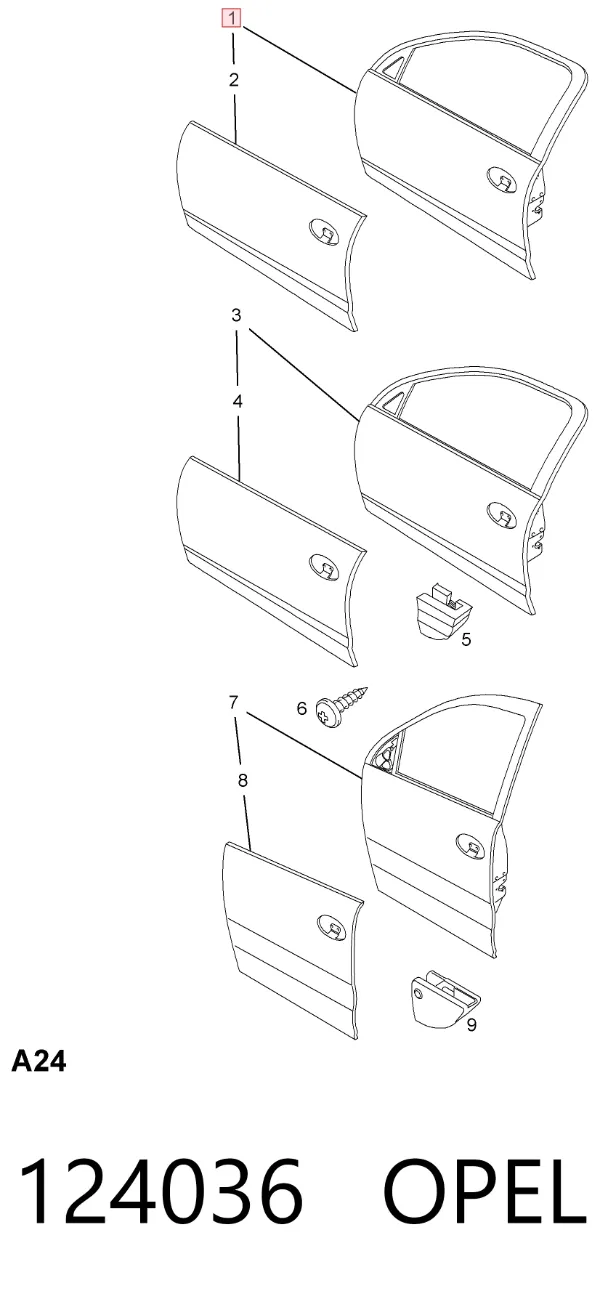 Porta dianteira esquerda Opel Corsa C