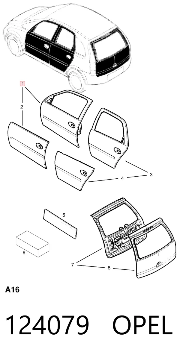 Porta dianteira esquerda Opel Meriva A