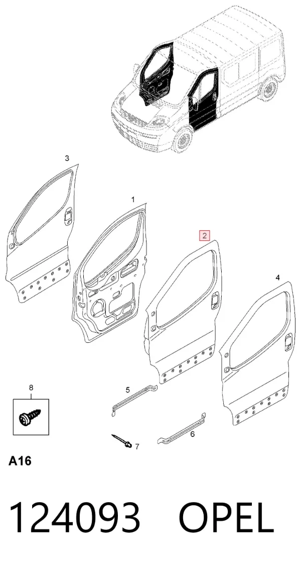 Porta dianteira esquerda Opel Vivaro A