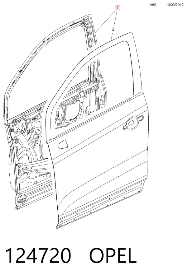 Porta dianteira esquerda 124720 Opel