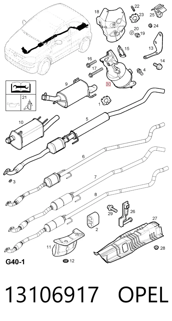 Convertidor - catalisador 13106917 Opel