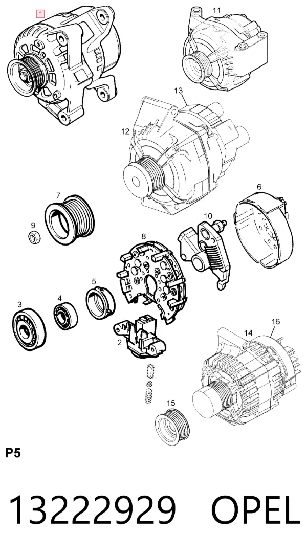 Gerador 13222929 Opel