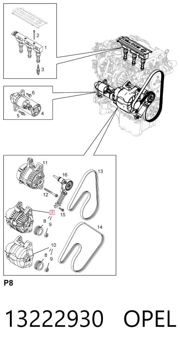 Gerador 13222930 Opel