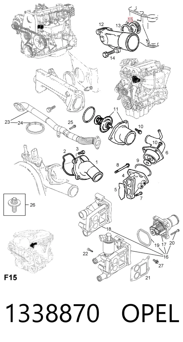 Termostato 1338870 Opel