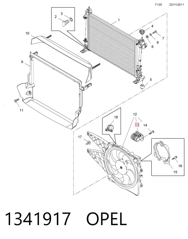 Resistor (resistência) de ventilador de forno (de aquecedor de salão) 1341917 Opel