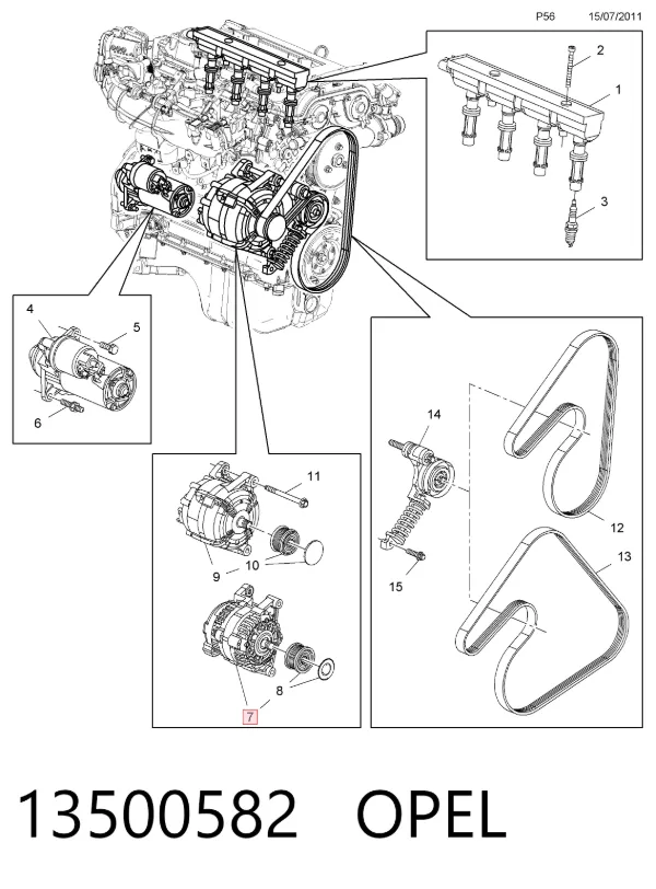 Gerador 13500582 Opel