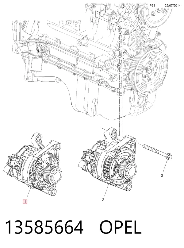 Gerador 13585664 Opel