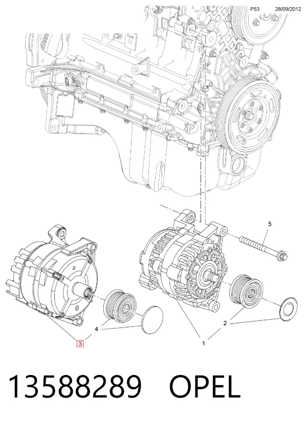 Gerador 13588289 Opel