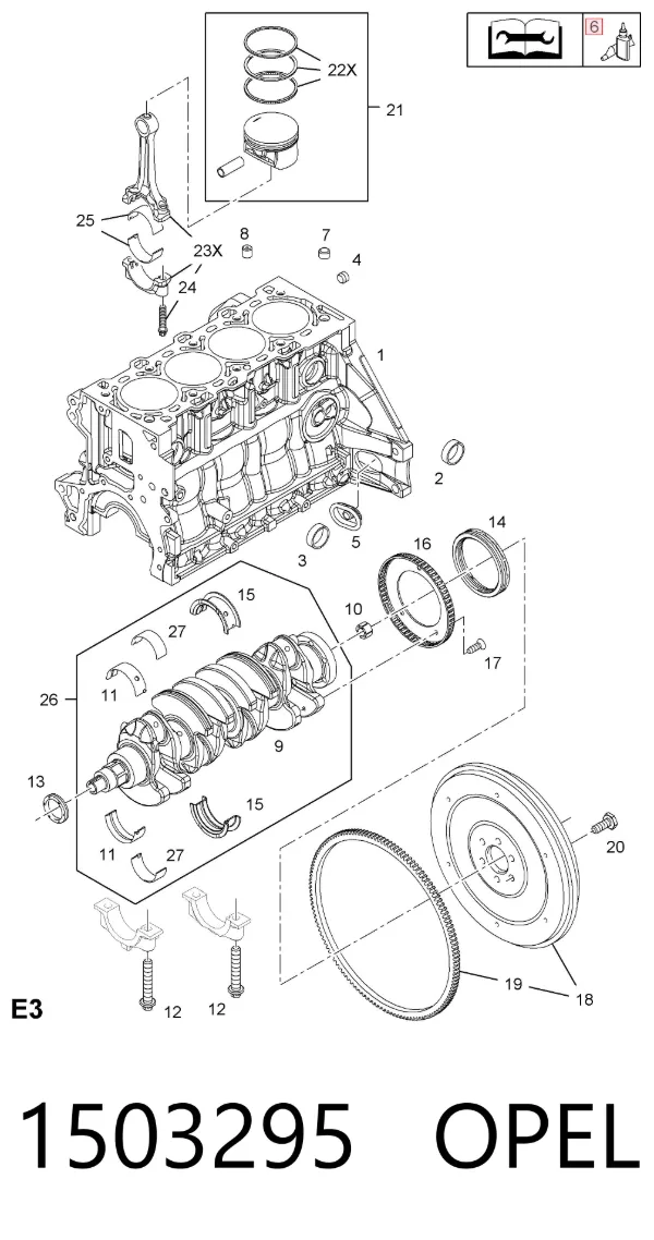 Selante para motores termorresistente 1503295 Opel