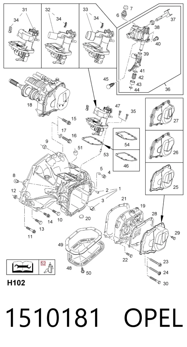 Vedação traseira de cambota de motor 1510181 Opel