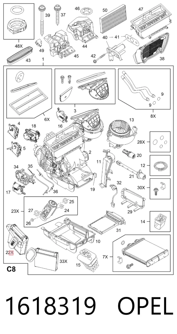 Vaporizador de aparelho de ar condicionado 1618319 Opel