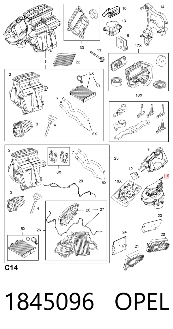 Motor de ventilador de forno (de aquecedor de salão) 1845096 Opel