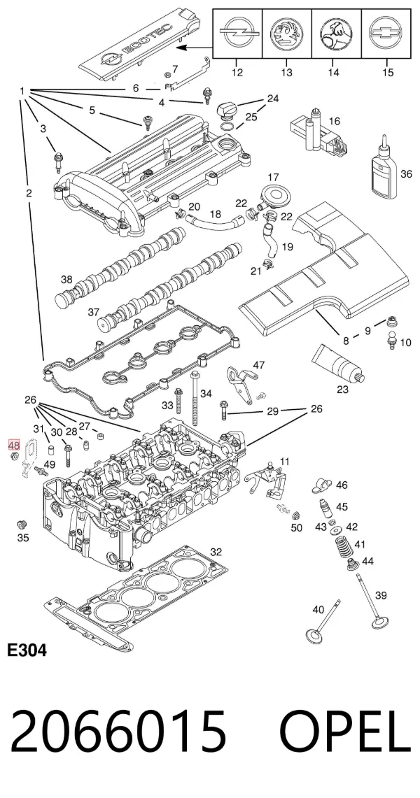 Parafuso (porca) de fixação 2066015 Opel