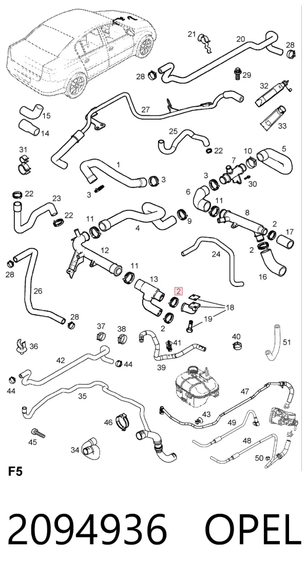 Braçadeira de mola 2094936 Opel
