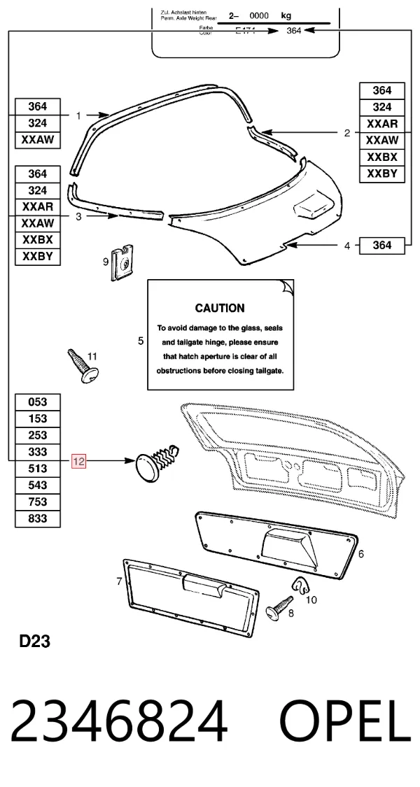 Cápsula (prendedor) de fixação de revestimento da porta 2346824 Opel