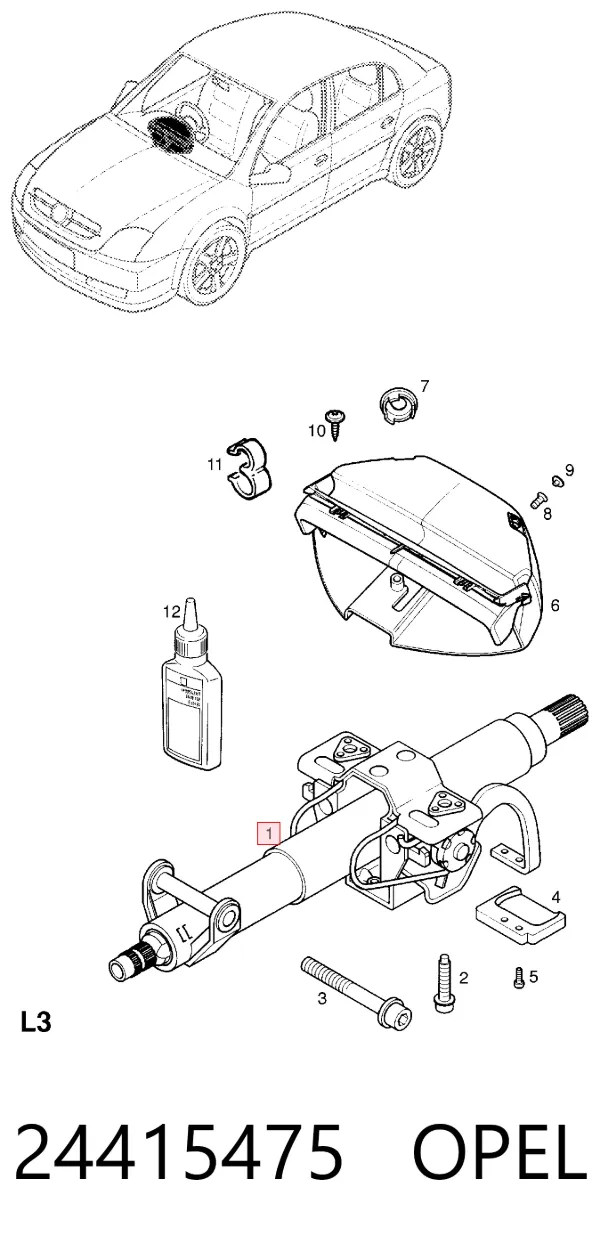 Coluna da direção Opel Vectra C