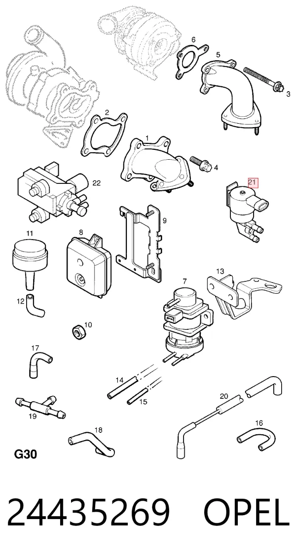 Convertidor de pressão (solenoide) de supercompressão 24435269 Opel