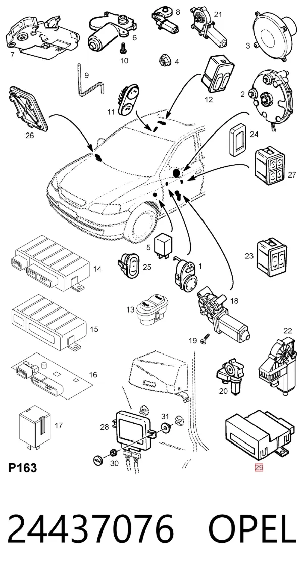 Unidade de conforto 24437076 Opel