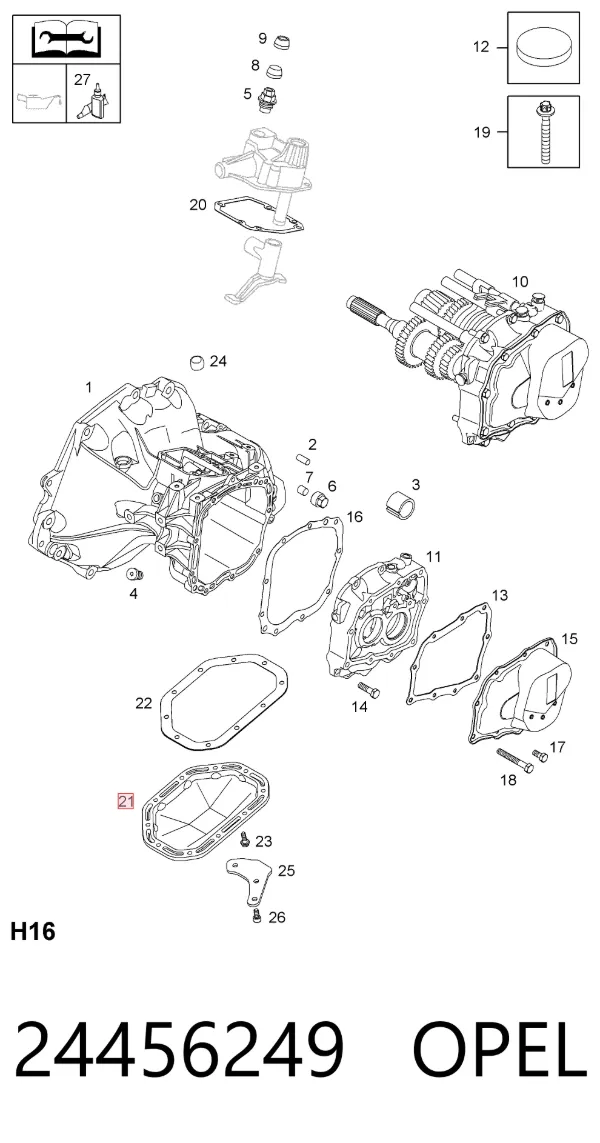 Cárter da Caixa Automática de Mudança 24456249 Peugeot/Citroen
