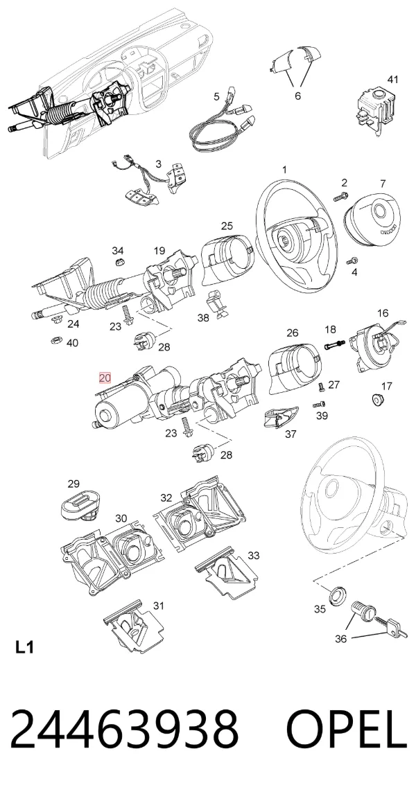 Coluna da direção 9196423 General Motors
