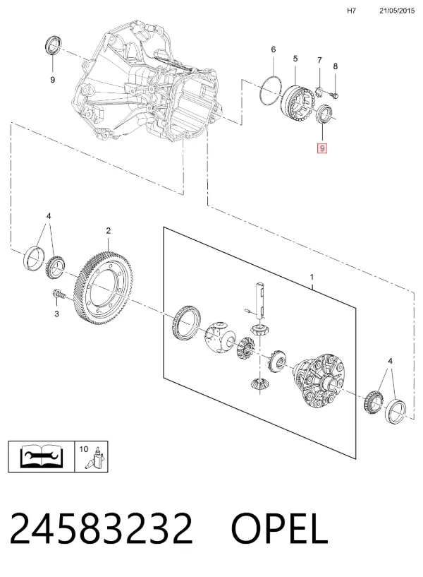Vedação da Caixa Automática de Mudança (de árvore de saída/primária) 24583232 Opel