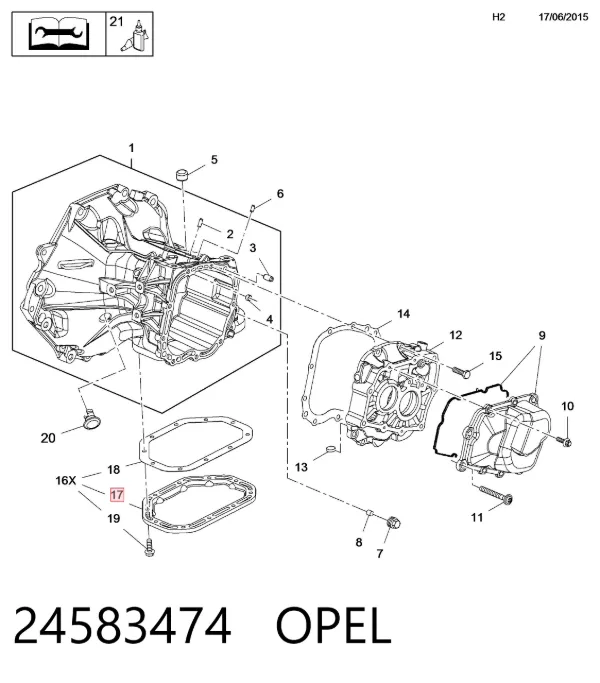 Cárter da Caixa Automática de Mudança 24583474 Opel