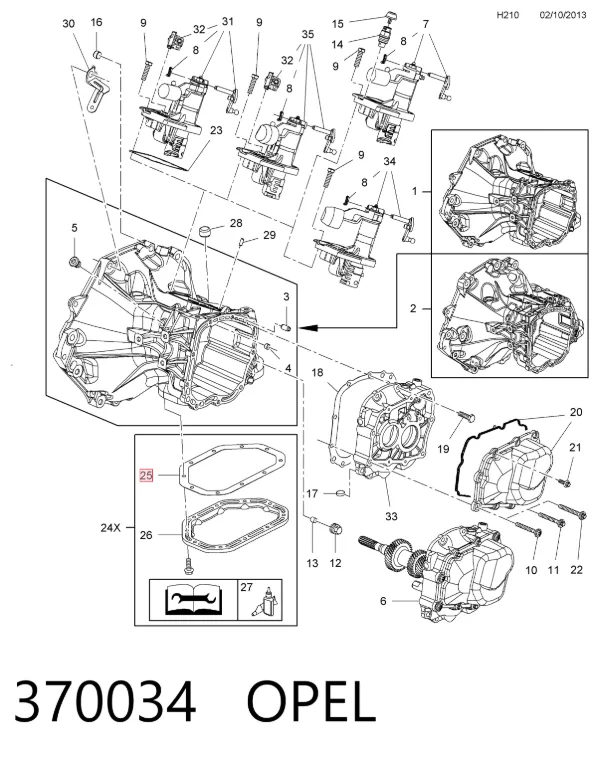 Vedante de panela da Caixa Automática de Mudança/Caixa Mecânica de Mudança 370034 Opel