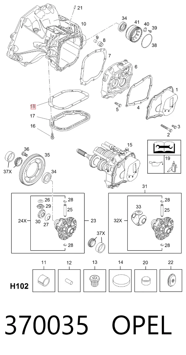 Vedante de panela da Caixa Automática de Mudança/Caixa Mecânica de Mudança 370035 Opel
