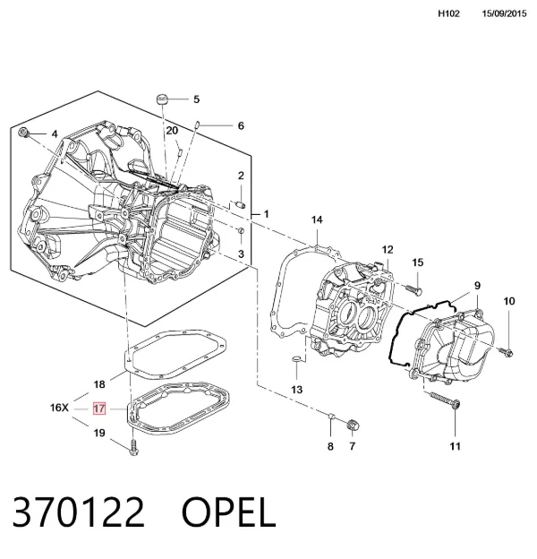 Cárter da Caixa Automática de Mudança 370122 Opel