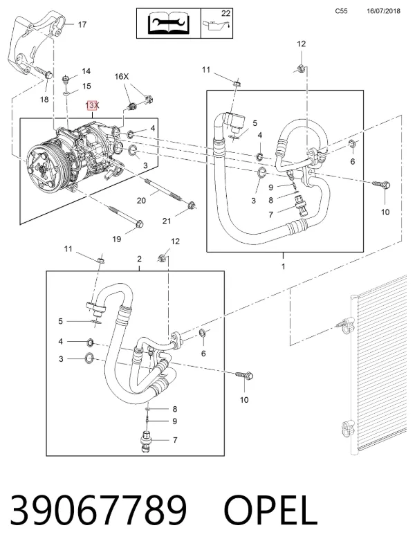 Compressor de aparelho de ar condicionado 39067789 Opel