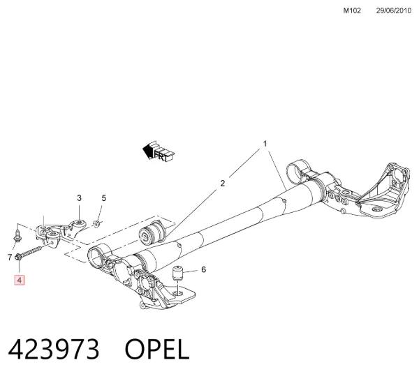 Parafuso de fixação de viga traseira (de plataforma veicular) 423973 Opel