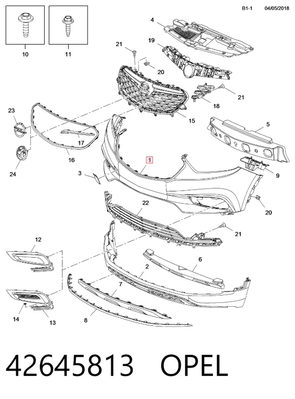Pára-choque dianteiro 42645813 Opel
