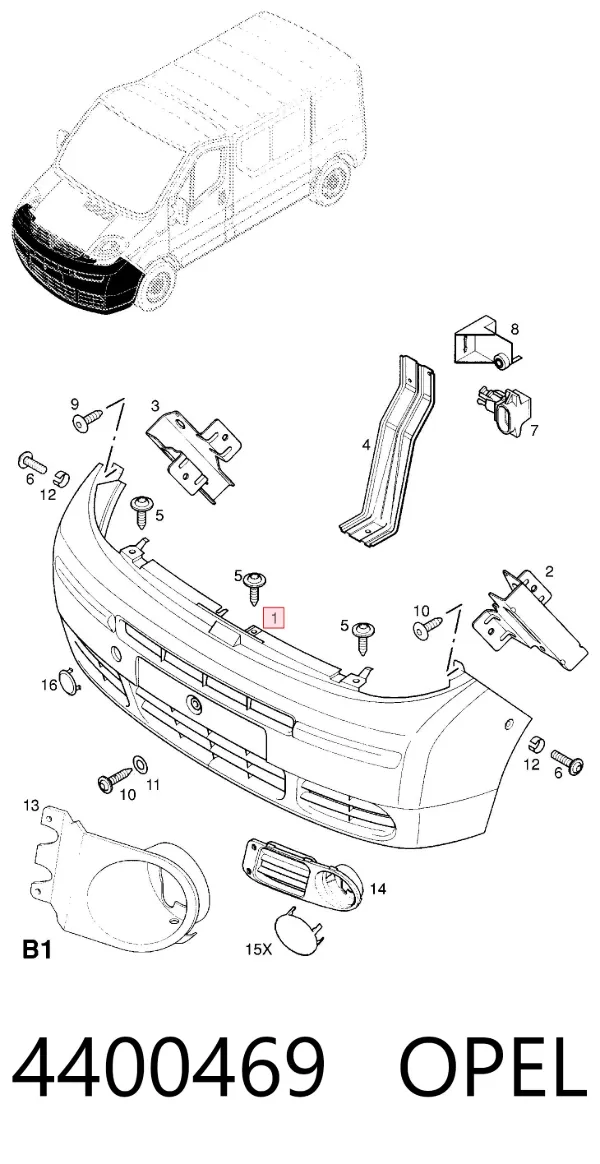 Pára-choque dianteiro 4400469 Opel