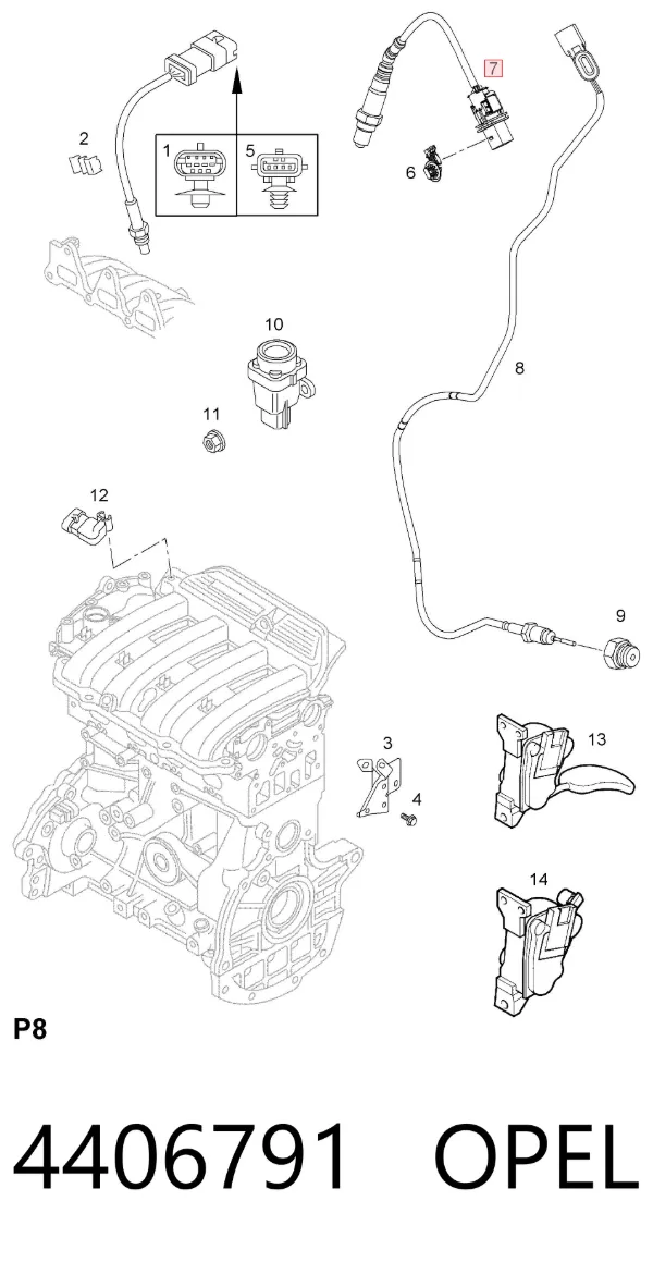 Sonda lambda, sensor de oxigênio 4406791 Opel