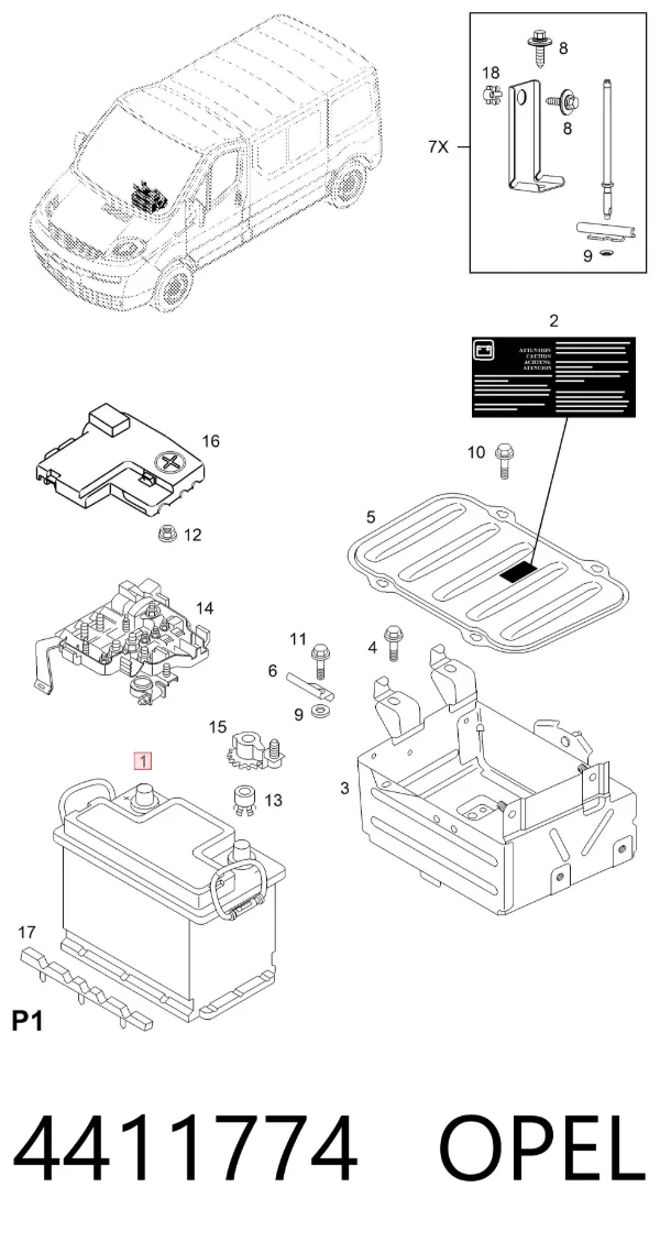 Bateria recarregável (PILHA) 4411774 Opel