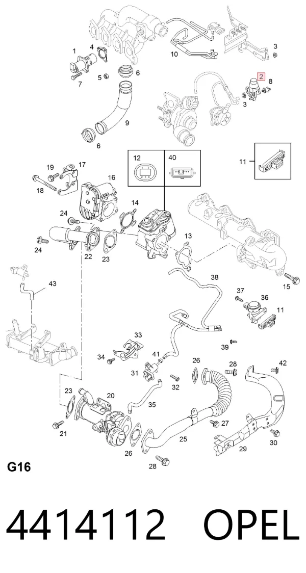 Convertidor de pressão (solenoide) de supercompressão 4414112 Opel