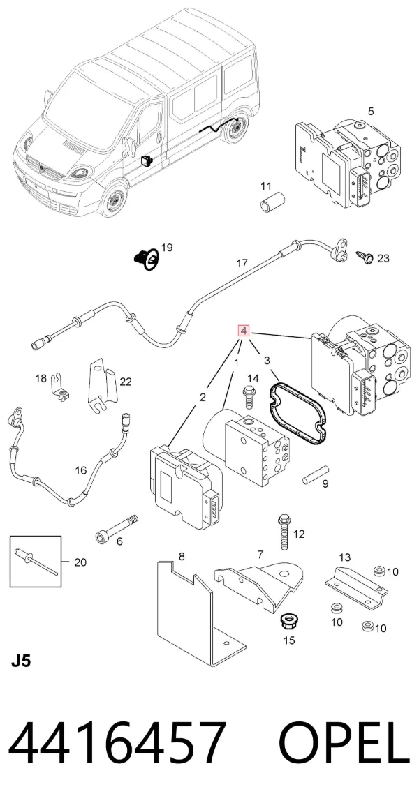 Unidade hidráulico de controlo ABS 4416457 Opel
