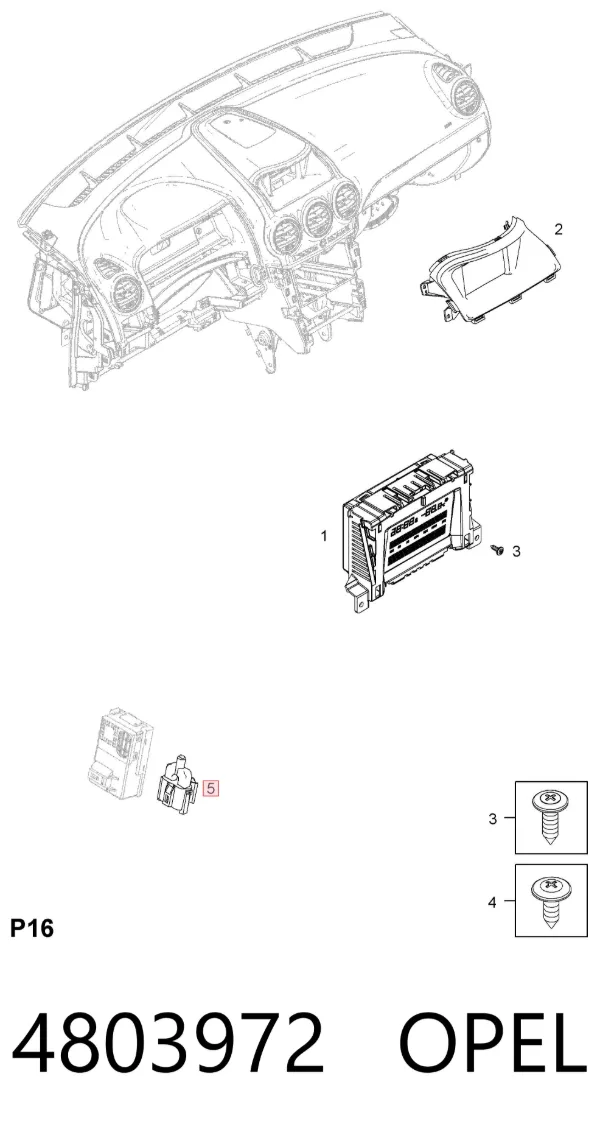 Sensor de temperatura do meio ambiente 4803972 Opel