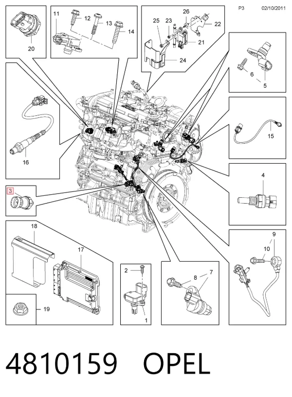 Sensor de pressão de óleo 4810159 Opel