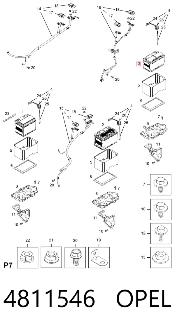 Bateria recarregável (PILHA) 4811546 Opel