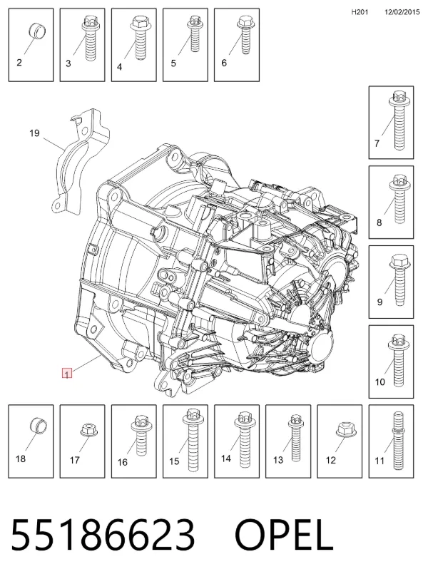 Caixa de Mudança montada (caixa mecânica de velocidades) 55186623 Opel