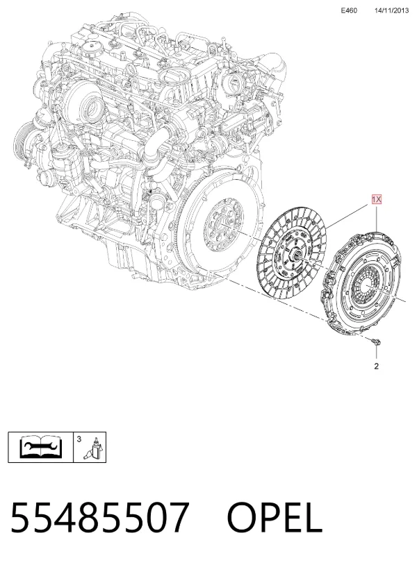 Kit de embraiagem (3 peças) 55485507 Opel